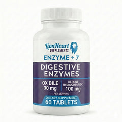 LionHeart Digestive Enzymes ox bile bottle aids after-meal comfort