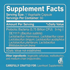 LionHeart Probiotics daily-use capsules suggest easy incorporation into routines.