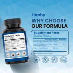 Liophy label detail highlighting 99% methylene blue purity