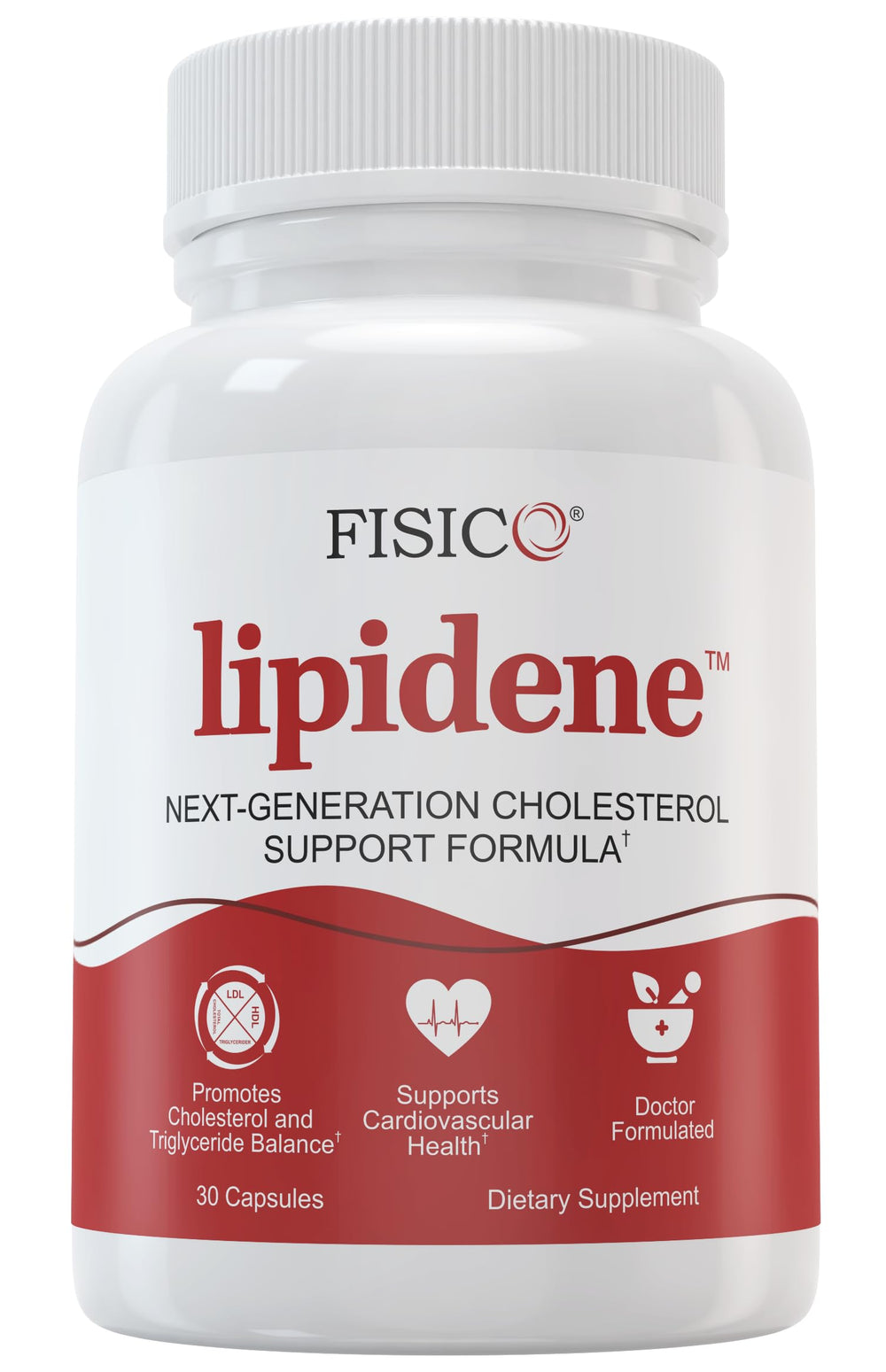 Lipidene bottle front highlighting Bergavit 40 bergamot extract for heart support