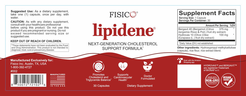 Lipidene product label featuring stimulant-free, allergen-free formula