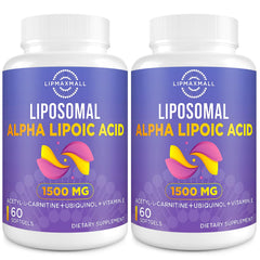 Lipmaxmall liposomal ALA 1500mg softgels front label highlights antioxidant power