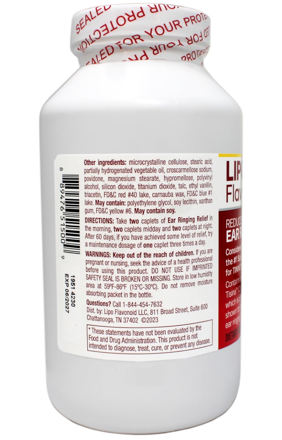 Lipo Flavanoid Unique Ear Health capsules ready for daily intake.