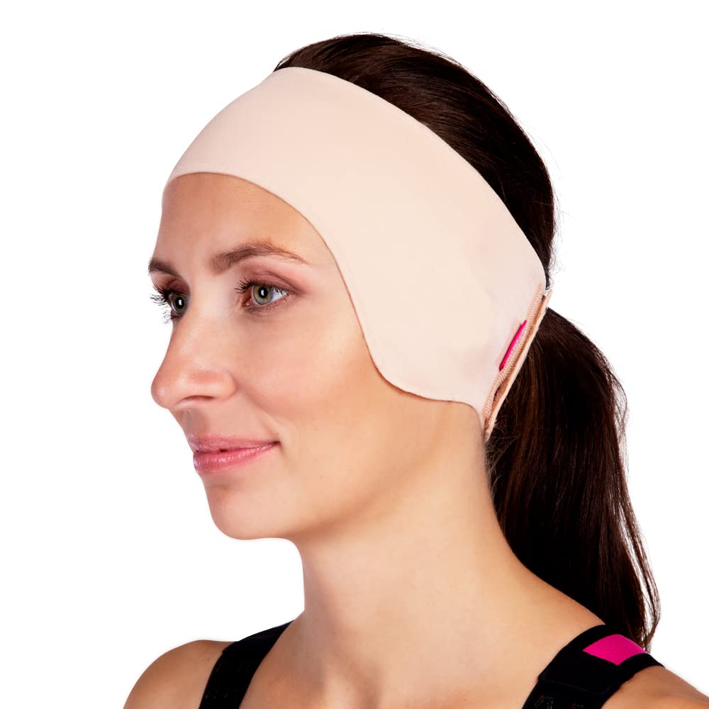 LIPOELASTIC PU03 unisex ear band close-up highlighting self-fastening for secure wear