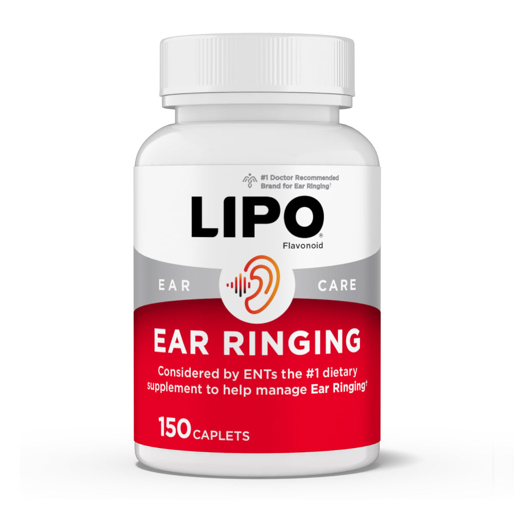 Lipo-Flavonoid ear ringing bottle showing the lemon bioflavonoid formula for inner ear support.