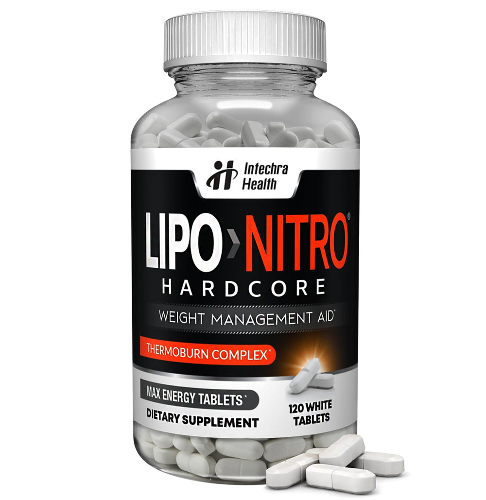 LipoNitro thermo-burn bottle signals energy for workouts