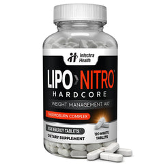LipoNitro thermo-burn bottle signals energy for workouts