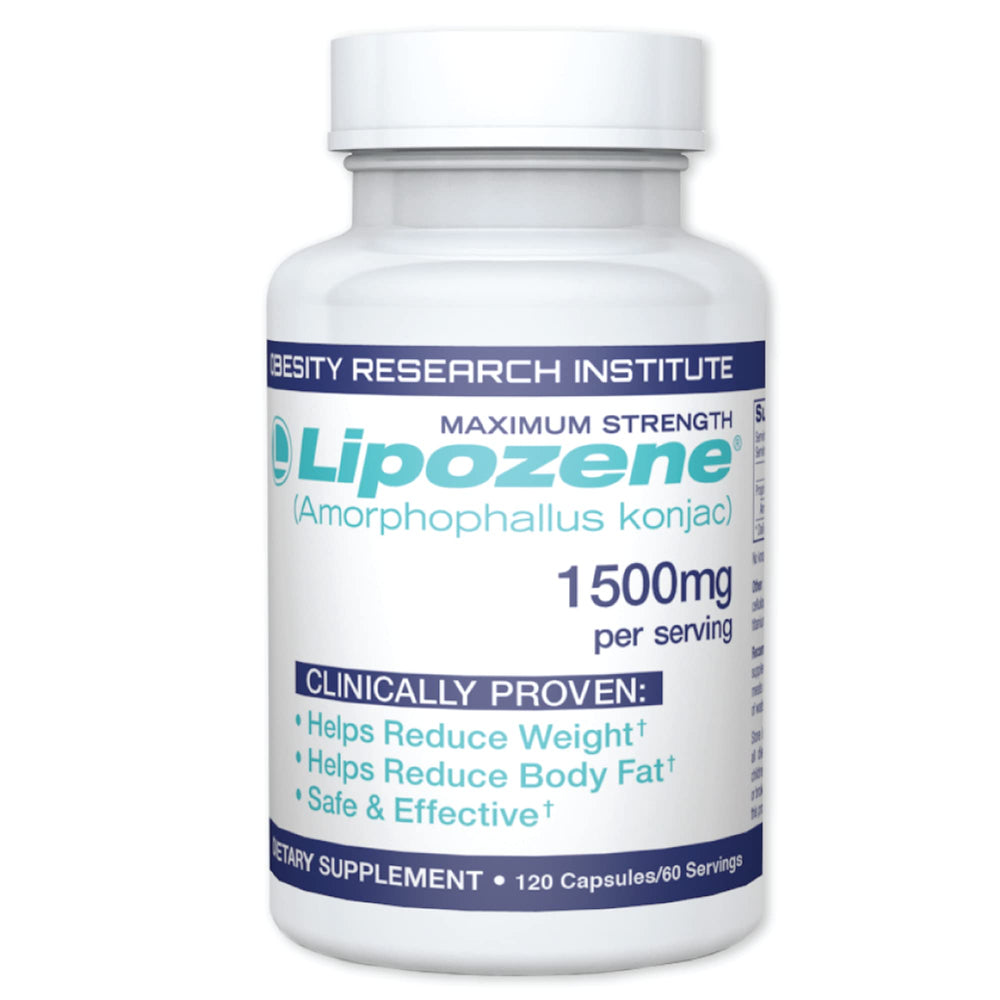 Lipozene mega bottle front view; large size for consistent appetite support.