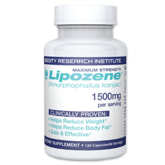 Lipozene mega bottle front view; large size for consistent appetite support.