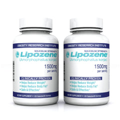 Lipozene mega bottle bundle front view, convenient 120 capsules for ongoing weight management