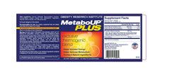 Lipozene MetaboUP Plus label closeup highlights energy-friendly ingredients like green tea.