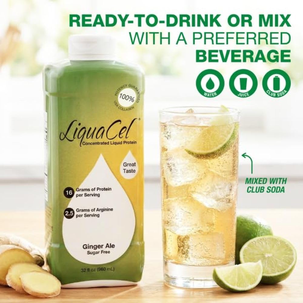 LiquaCel 32oz bottle in case highlights bulk, cost-saving protein supply