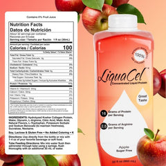 LiquaCel Apple bottle pouring into a glass, ready to drink.
