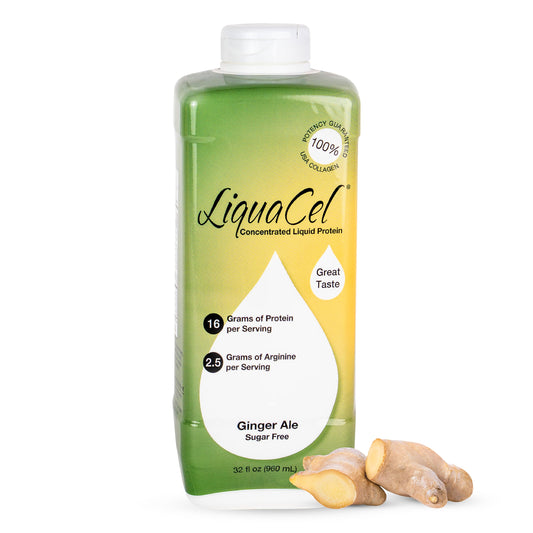 LiquaCel ginger-ale-bottle: ready-to-drink protein option for daily nutrition.