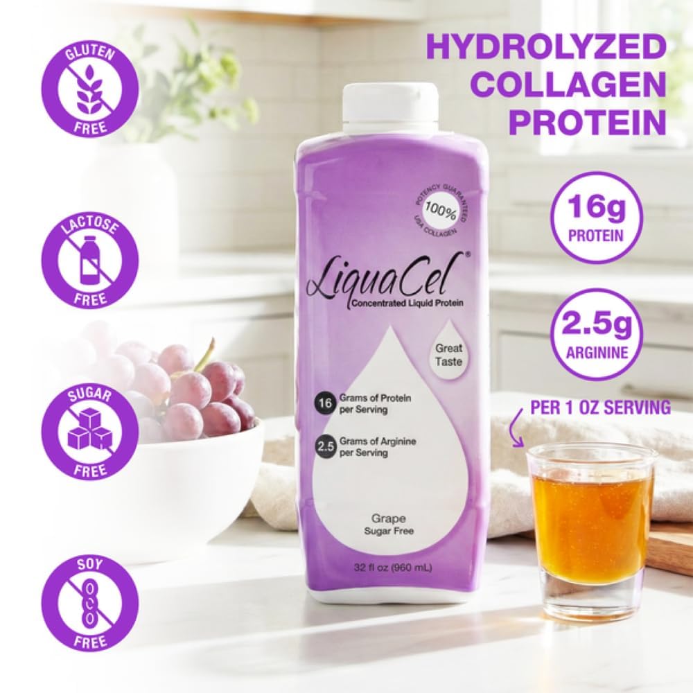 LiquaCel label close-up showing hydrolyzed collagen and arginine