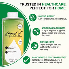 LiquaCel nutrition label close-up emphasizes sugar-free and gluten-free formula