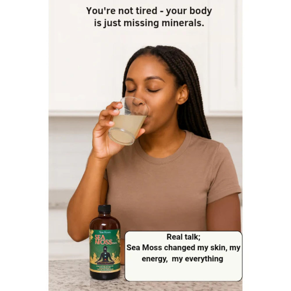 LIQUID BLENZ Sea Moss Tonic in kitchen scene for daily ritual