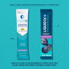 Liquid I.V. Concord Grape drink mix showing eight vitamins and electrolytes