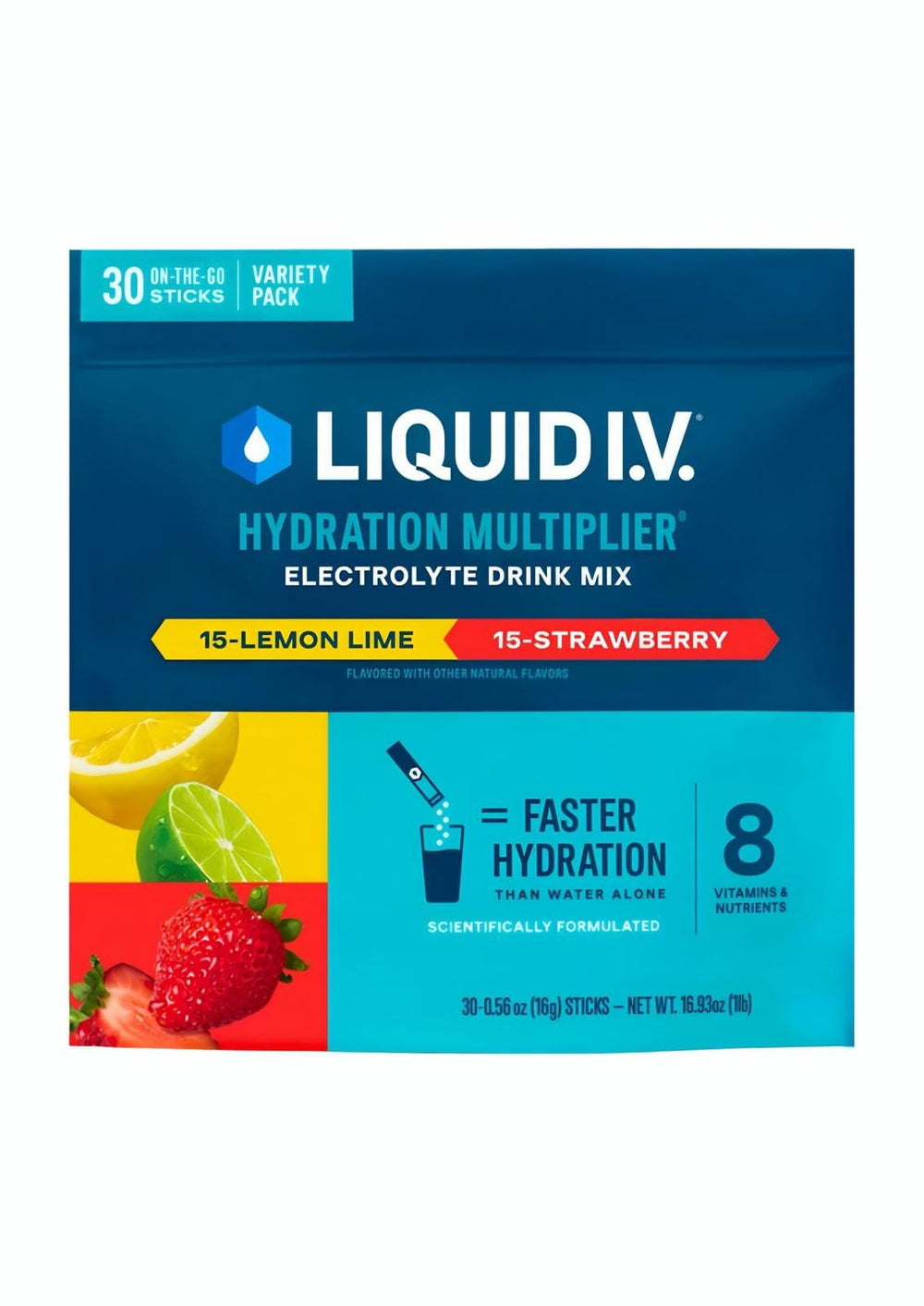 Liquid I.V. Strawberry hydration packets for travel and outdoor activities