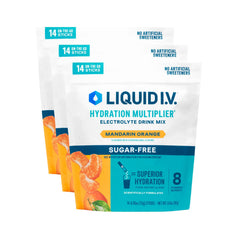 Liquid I.V. Hydration Multiplier Sugar Free Mandarin Orange pack for on-the-go hydration.