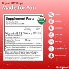 USA-made LIQUIDHEALTH B12 drops inspires trust and safety