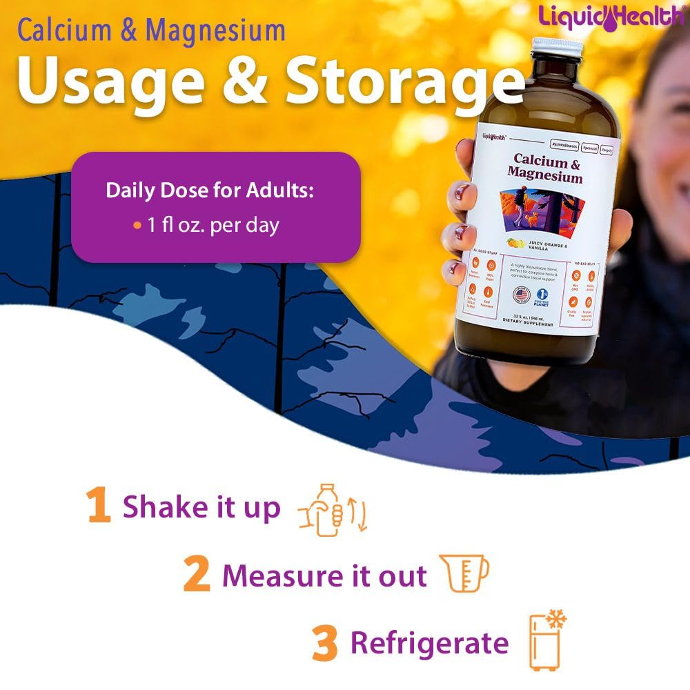 LIQUIDHEALTH two-tablespoon dose on measuring spoon for easy dosing.