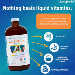LIQUIDHEALTH flavor mango-tangerine makes vitamins tasty and easy to take.