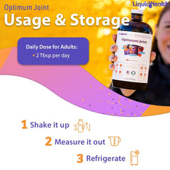 LIQUIDHEALTH Optimum Joint teaspoon dosing for convenience.