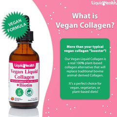 LIQUIDHEALTH vegan collagen drops with dropper shown for easy daily dosing