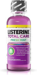 Listerine Total Care mint mouthwash bottle for daily oral care.