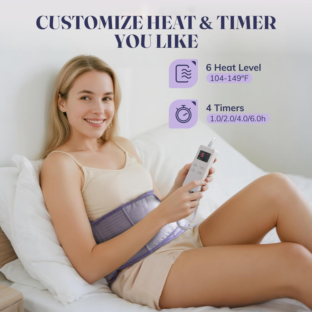 Litlisfly heating pad displays six heat levels for customizable warmth.