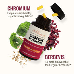 Live Conscious Berberine Phytosome capsules closeup highlights convenient daily capsules.