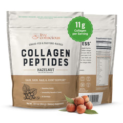 Live Conscious Collagen Peptides Hazelnut canister – premium powder for skin, hair and nails