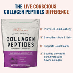 Live Conscious collagen peptides powder for nails promotes stronger nails with regular use
