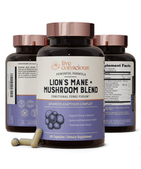 Live Conscious Lions Mane capsules bottle for daily brain support.