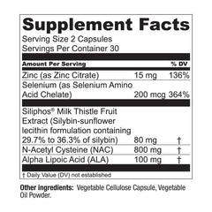 Live Conscious LiverWell capsules arranged for daily use with antioxidant support.