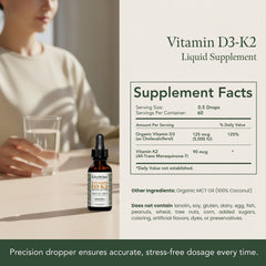 Live Wise Naturals Vitamin D3+K2 drops dropper use enables precise family dosing.