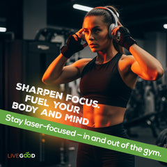 LIVEGOOD athlete using creatine and HMB—focus on performance during workouts.
