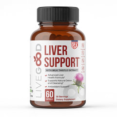 LIVEGOOD Liver Support bottle front showing premium daily detox support formulation