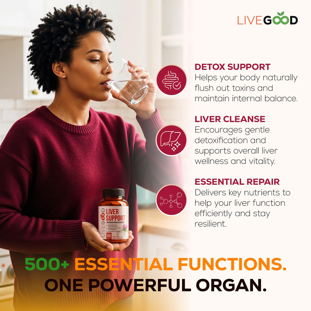 LIVEGOOD Liver Support with dandelion and turmeric signals natural detox and digestion support