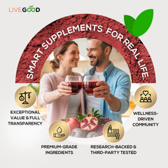 LiveGood Super Reds label close-up underscores premium USA-made quality.