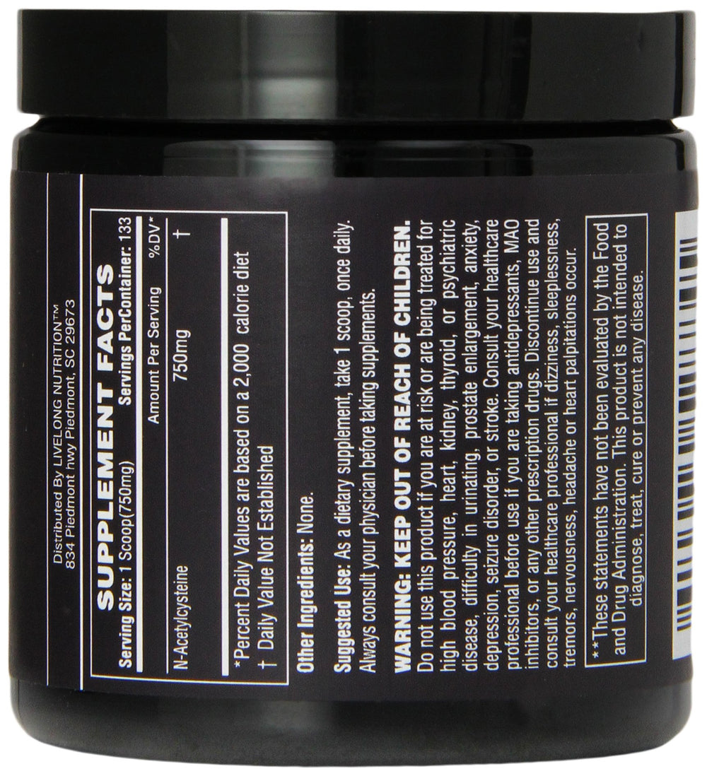 LiveLong NAC powder scoop dispensing for easy daily use