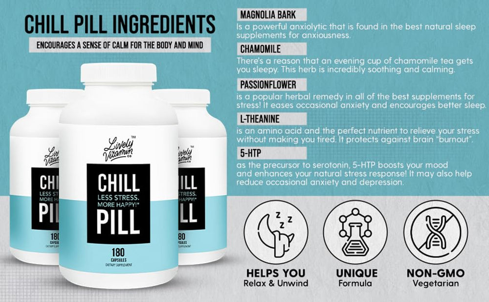 Chill Pill L-theanine closeup for calm focus.