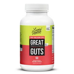 LIVELY VITAMIN CO Great Guts bottle front view supports digestion and gut balance.