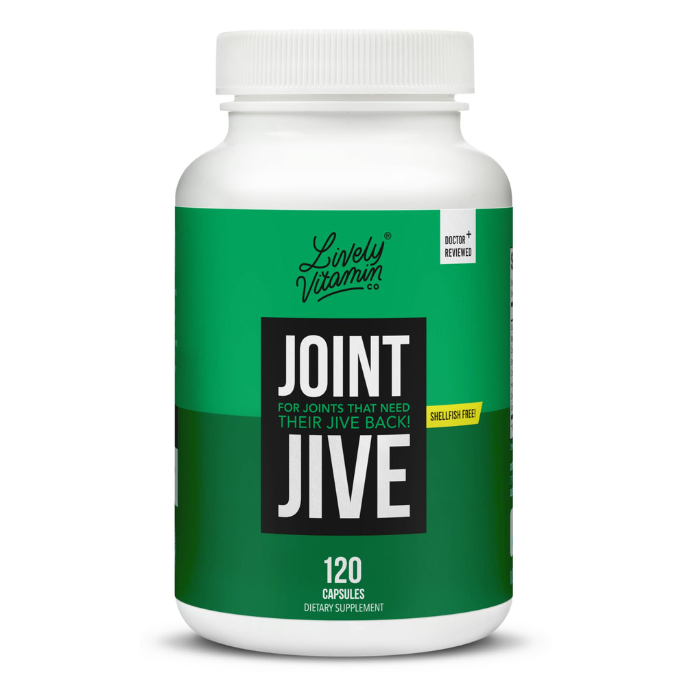 Lively Vitamin Co. Joint Jive bottle for convenient daily joint support.