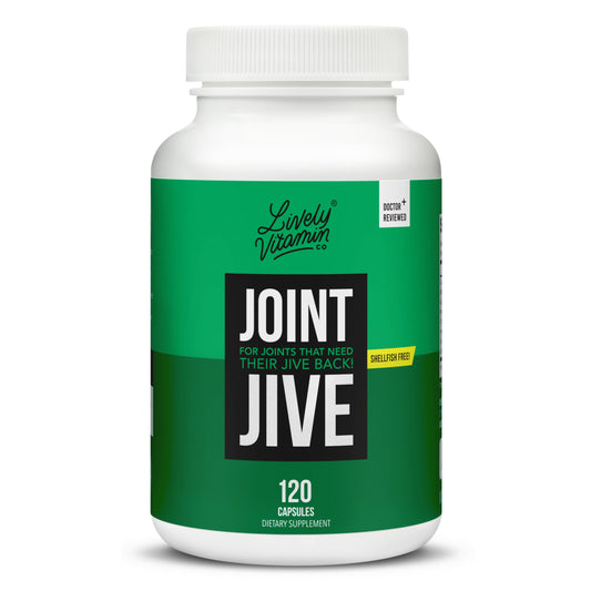 Lively Vitamin Co. Joint Jive bottle for convenient daily joint support.