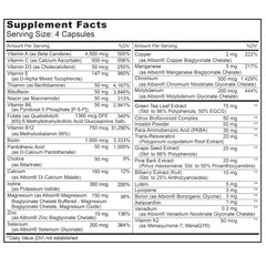 Ingredients list panel suggests diverse nutrients for a complete daily boost
