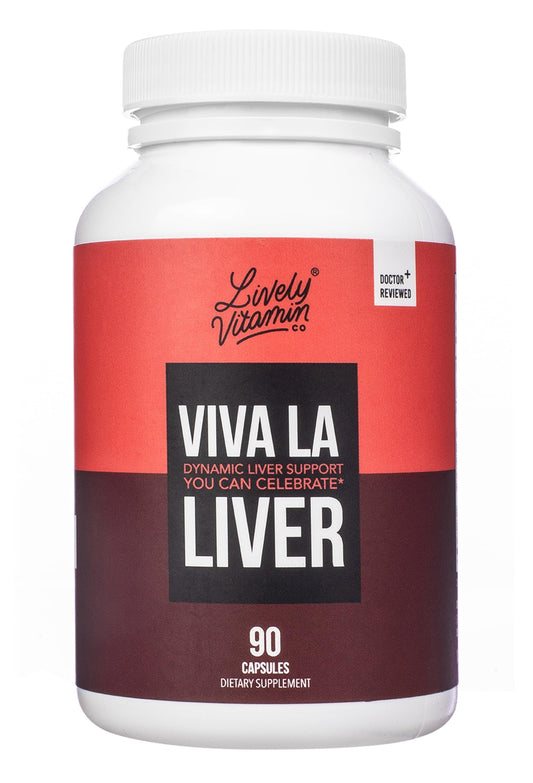 LIVELY VITAMIN CO Viva La Liver bottle closeup for daily wellness