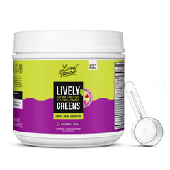 LIVELY VITAMIN CO Lively Greens with Reds powder in tub for daily energy and focus.