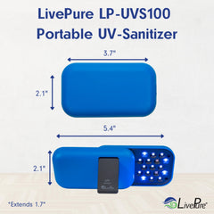 LivePure UV sanitizer for car use interior surface disinfection.
